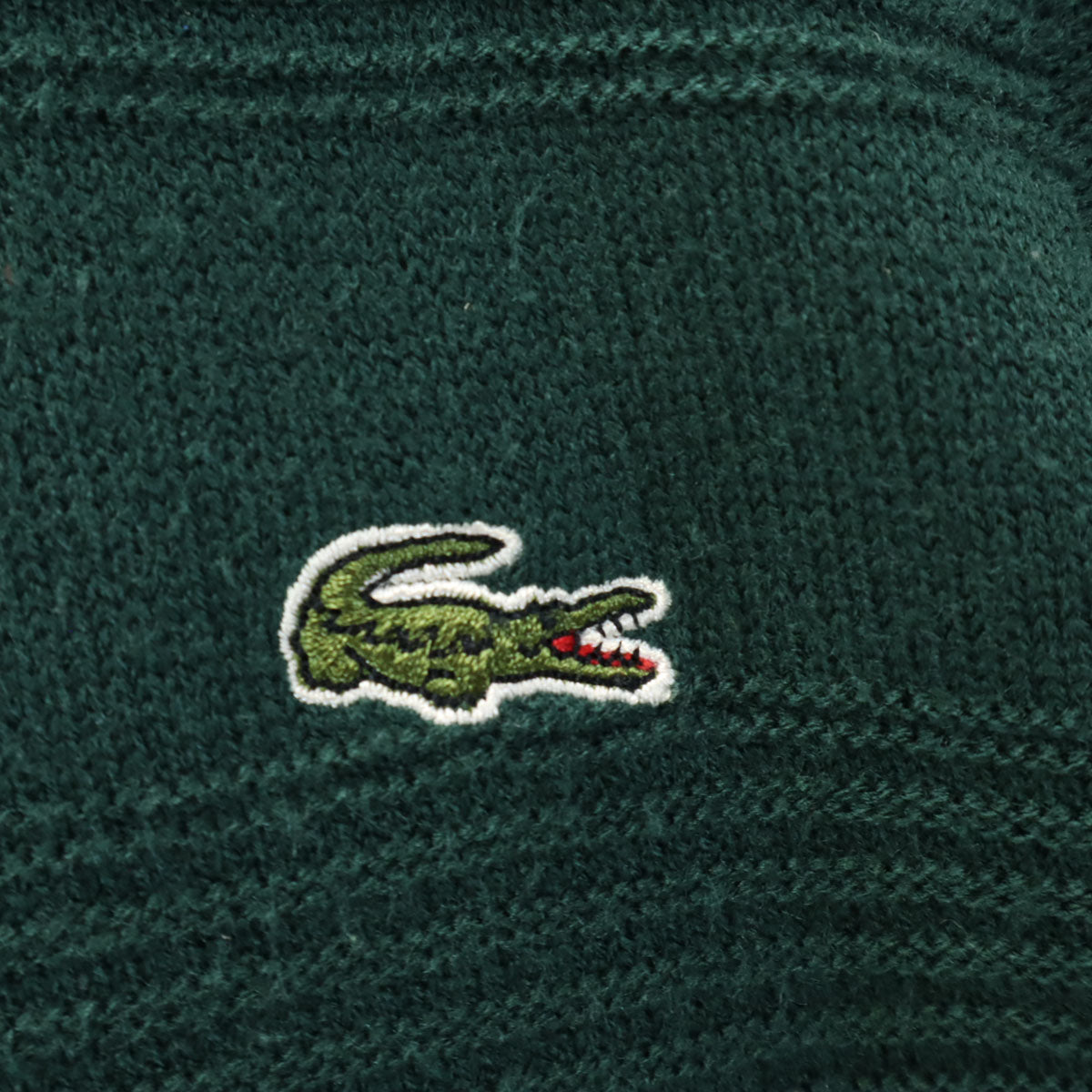 CHEMISE LACOSTE シュミーズラコステ 70s フランス製 ヴィンテージ 長袖 Vネック セーター XL 深緑 ニット メンズ