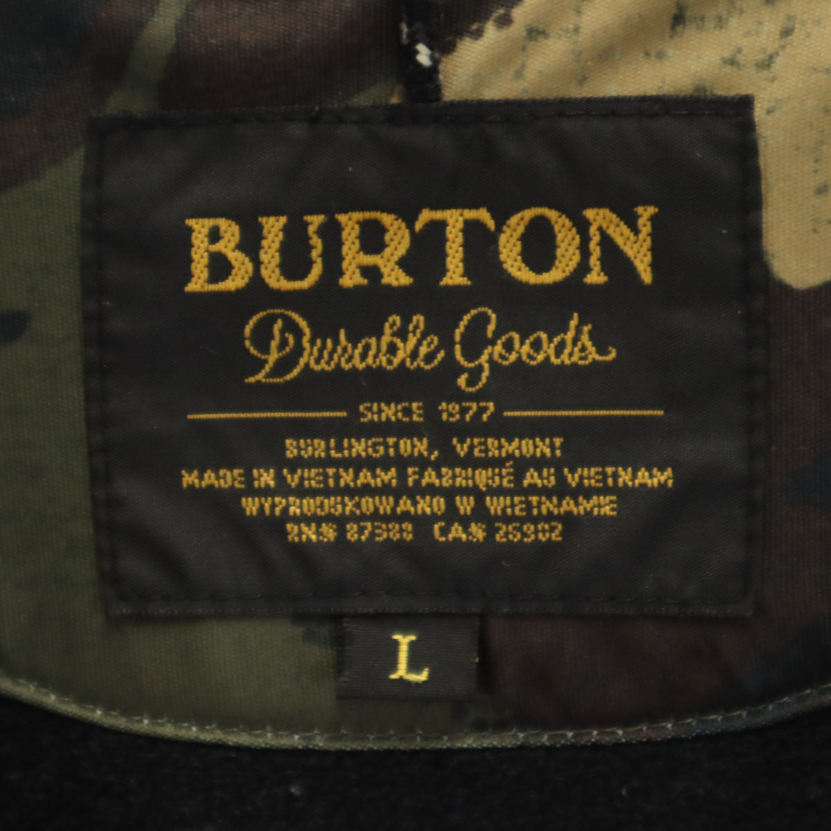 BURTON バートン カモフラ柄 長袖 ボンディング トレーナー L カーキ 迷彩 裏フリース メンズ
