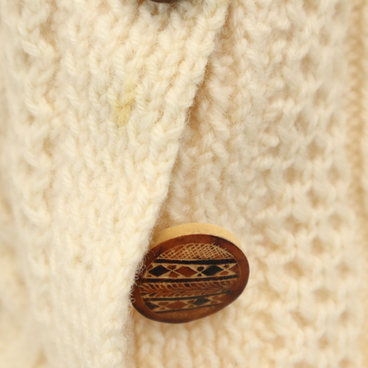 80s 90s オールド 長袖 ニット カーディガン アイボリー系 レディース