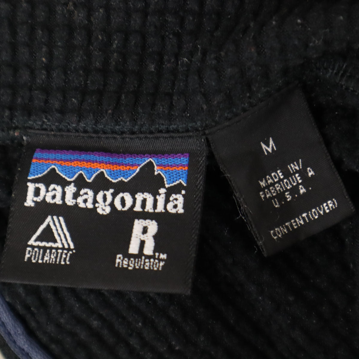 patagonia パタゴニア アウトドア USA製 オールド 長袖 ハーフジップ トレーナー M ブラック系 RN51184 メンズ