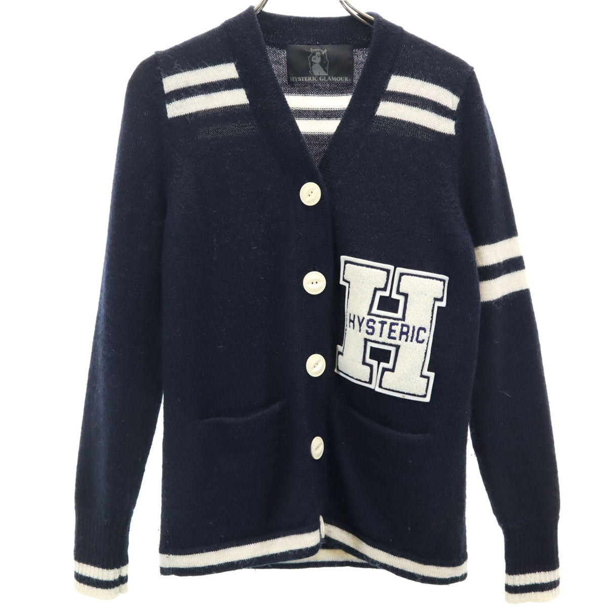 HYSTERIC GLAMOUR ヒステリックグラマー 長袖 カーディガン F ネイビー系 ニット レディース