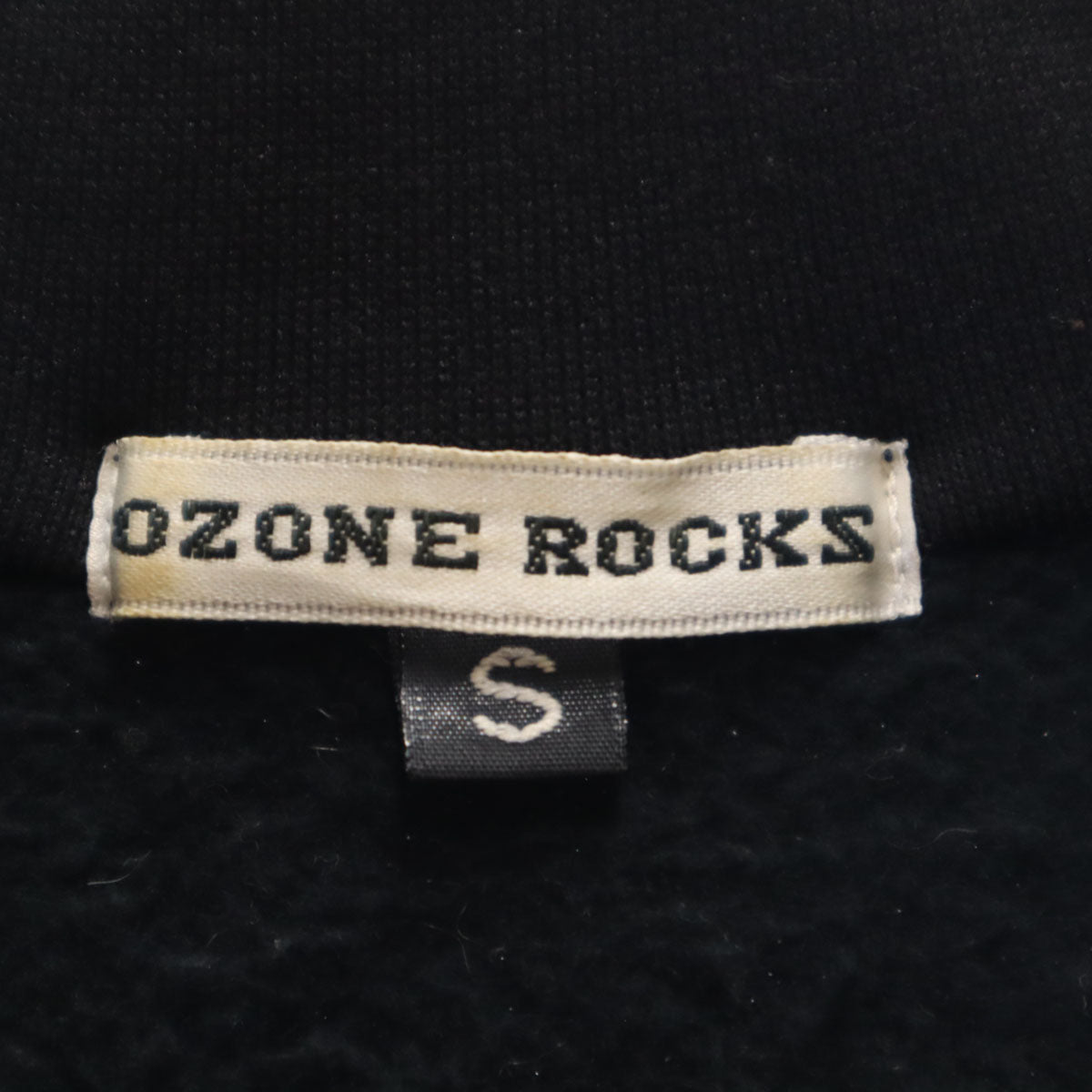 OZONE ROCKS オゾンロックス 日本製 バック刺_ ハイネック ジップジャケット S ブラック系 裏起毛 レディース