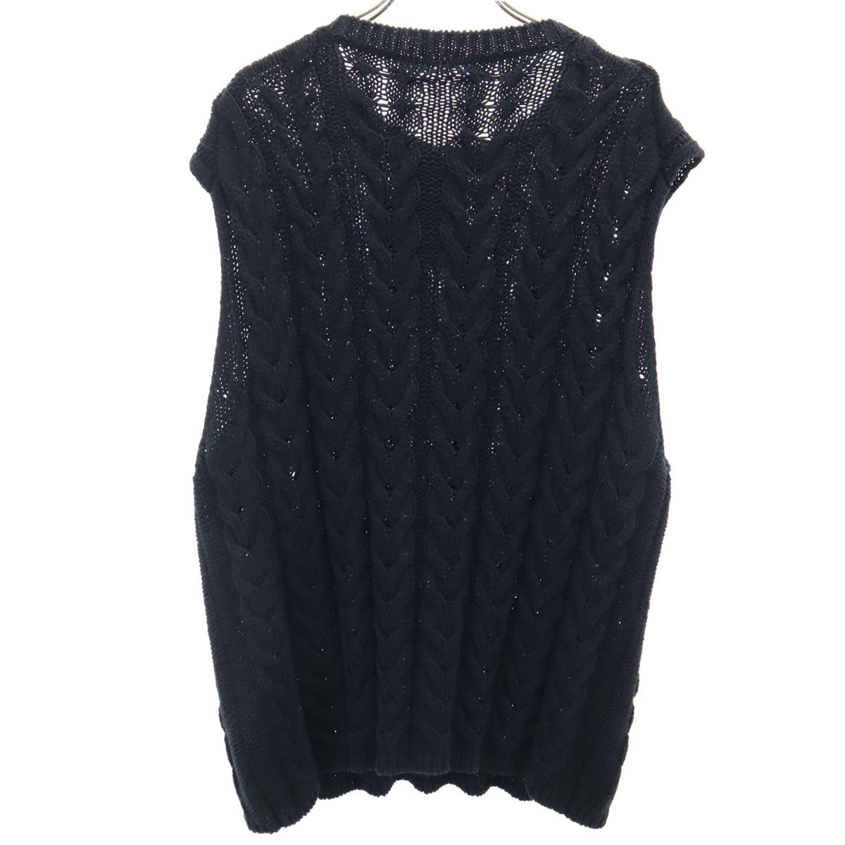 未使用 BRILL ブリル ケーブル編み ベスト F ブラック系 ニット メンズ