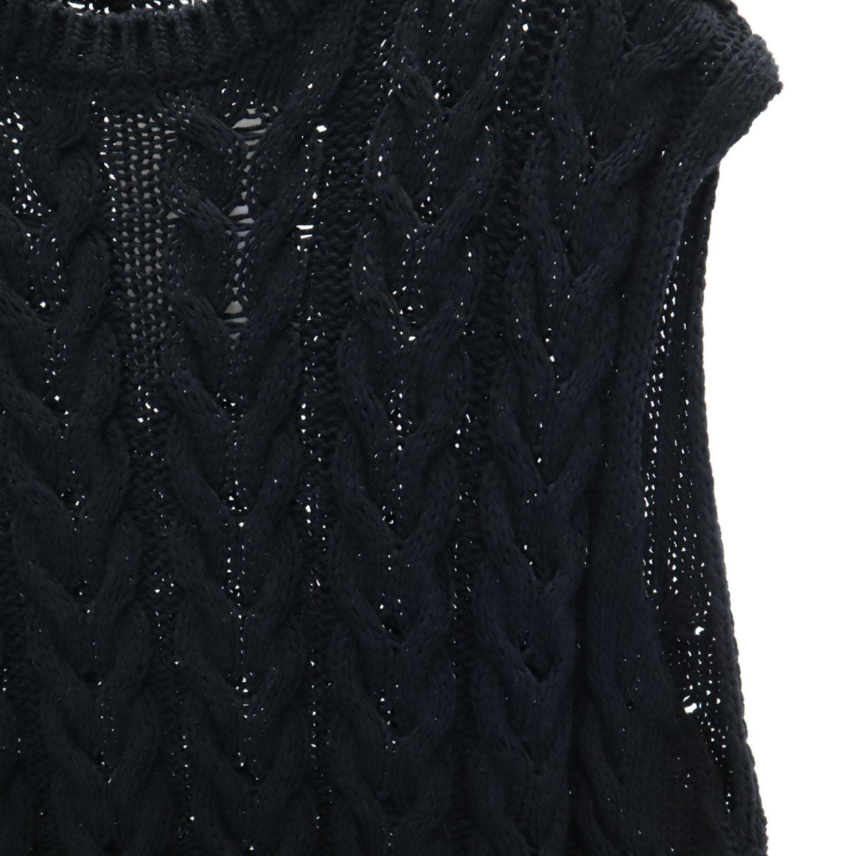 未使用 BRILL ブリル ケーブル編み ベスト F ブラック系 ニット メンズ