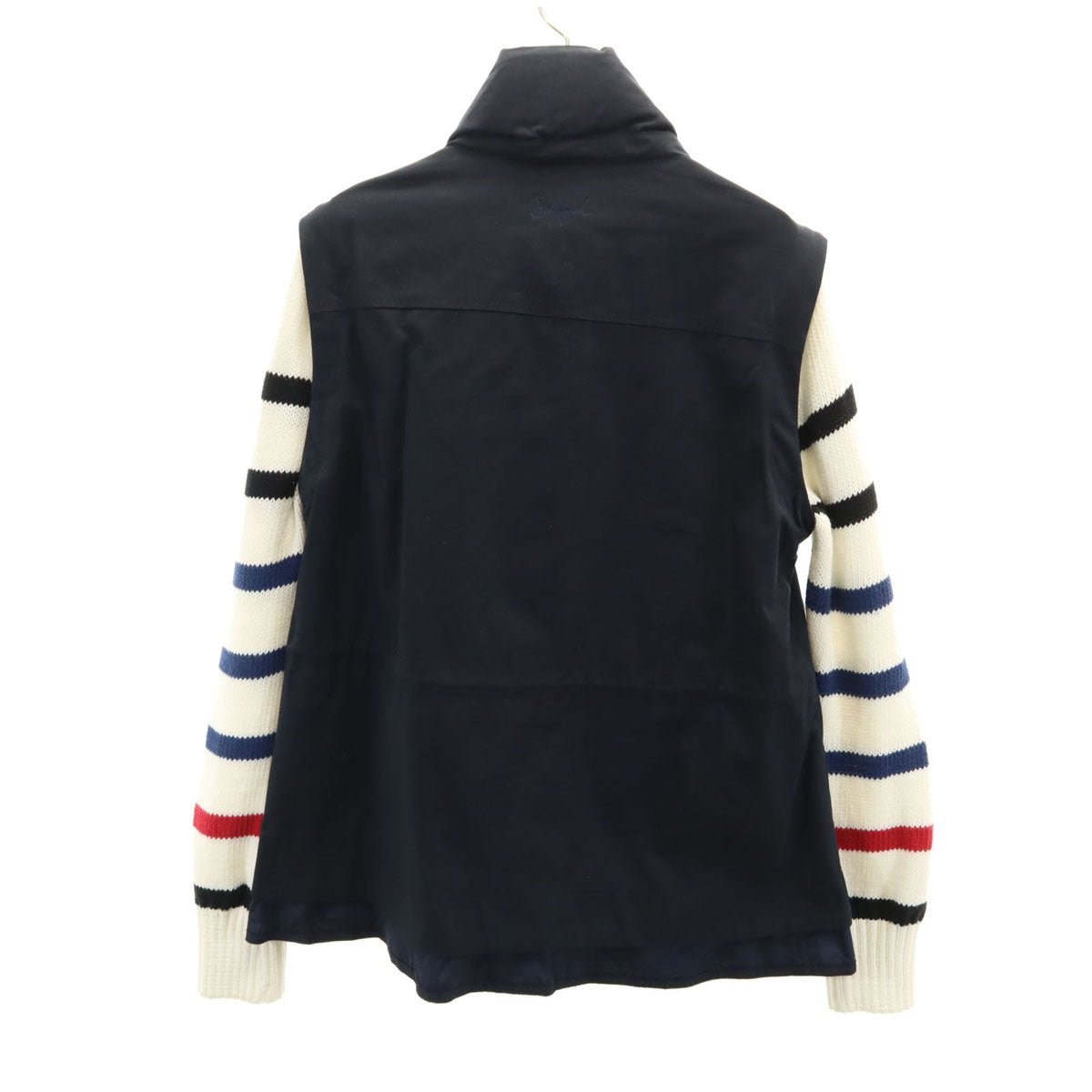 Desigual デシグアル 総柄 2WAY ニット切替 ジャケット 42 ネイビー レディース