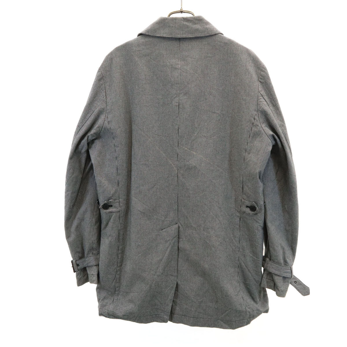 BURBERRY BLUE LABEL バーバリーブルーレーベル 千鳥柄 ステンカラーコート L グレー 三陽商会 メンズ