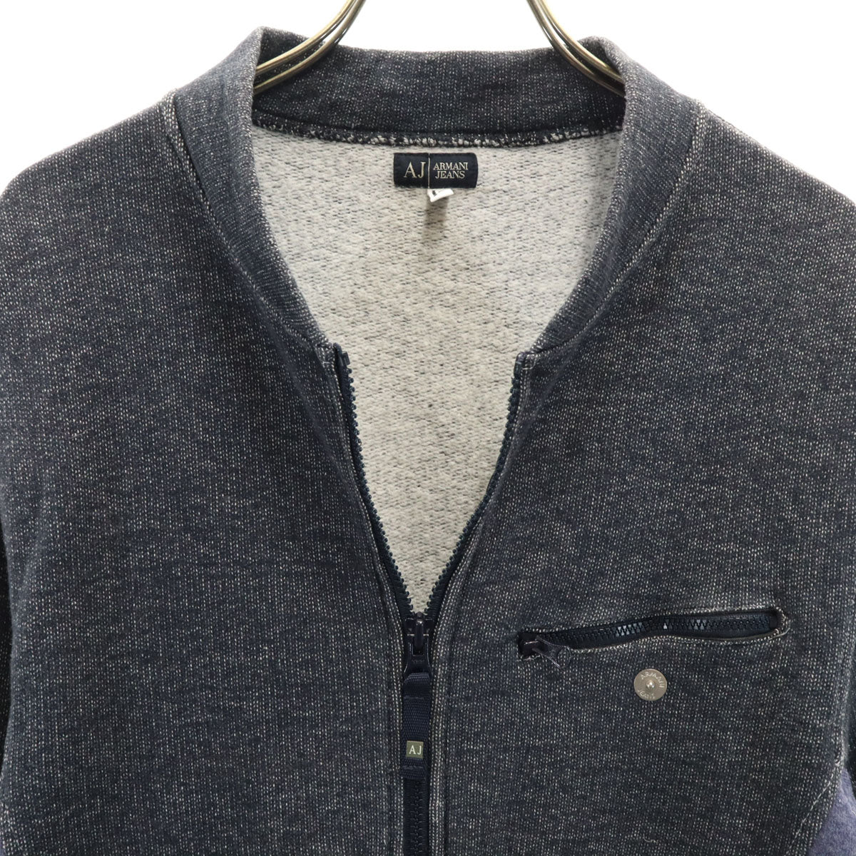 ARMANI JEANS アルマーニジーンズ イタリア製 ジップジャケット L ネイビー 裏起毛 メンズ