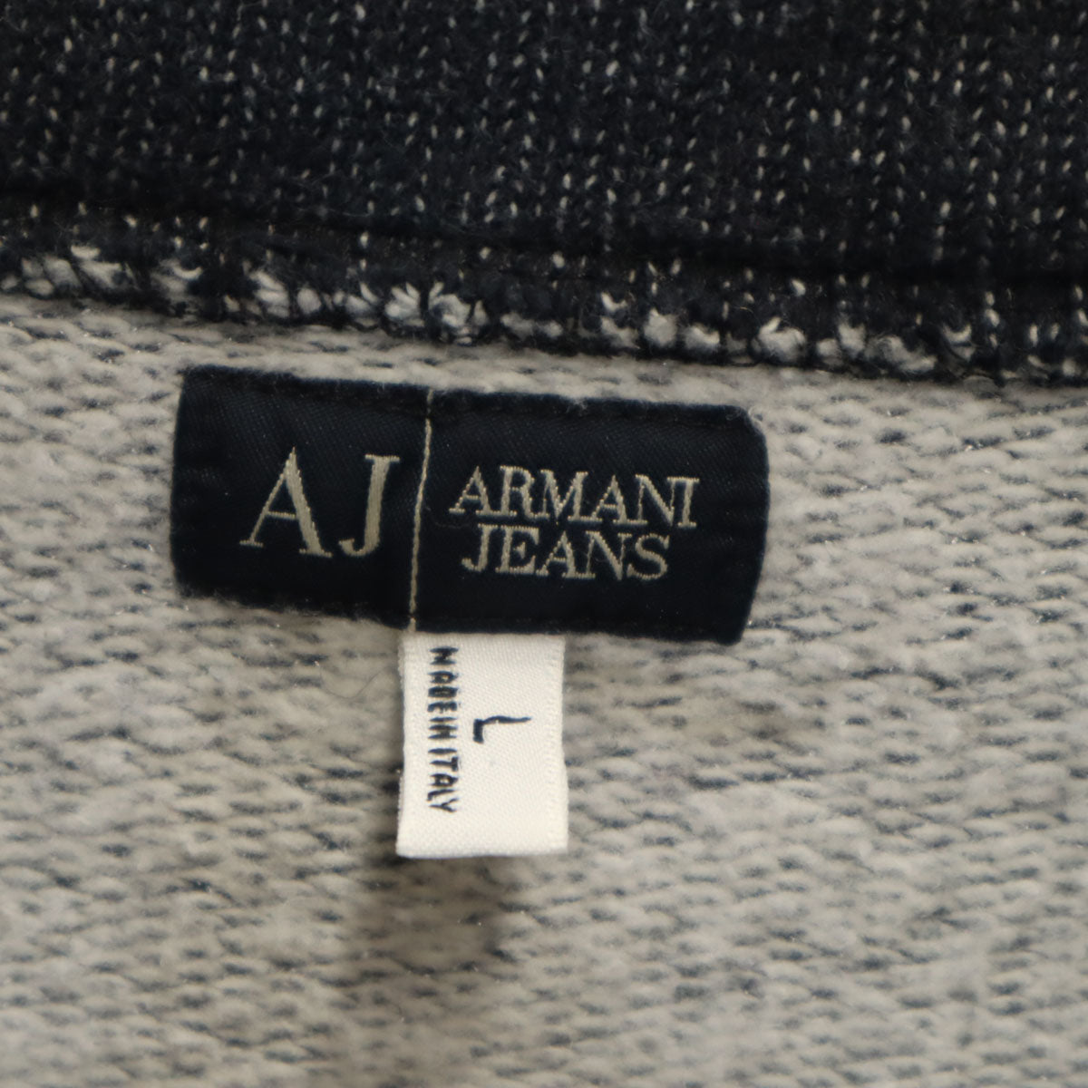 ARMANI JEANS アルマーニジーンズ イタリア製 ジップジャケット L ネイビー 裏起毛 メンズ