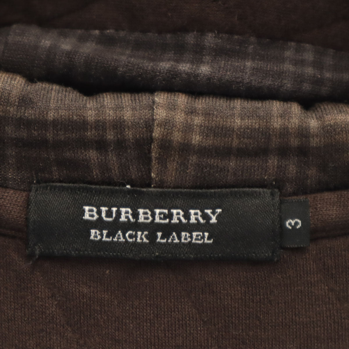 BURBERRY BLACK LABEL バーバリーブラックレーベル 長袖 ジップパーカー 3 ブラウン 三陽商会 メンズ
