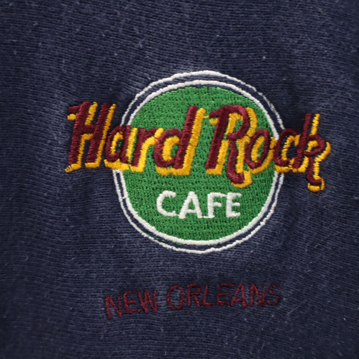 HARD ROCK CAFE ハードロックカフェ 90s USA製 オールド 長袖 スウェット トレーナー L ネイビー系 裏起毛 メンズ