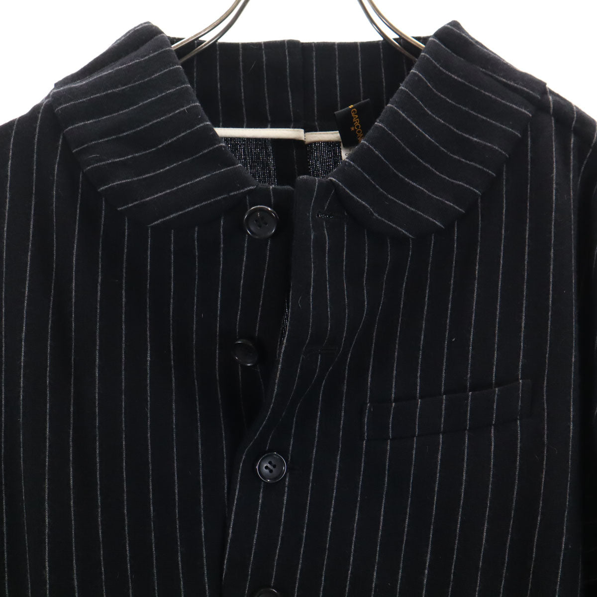 COMME des GARCONS コムデギャルソン 2012年 日本製 ストライプ柄 ニットジャケット 上下 セットアップ S ブラック レディース