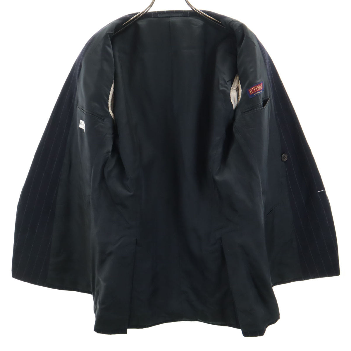Paul Smith LONDON ポールスミスロンドン 日本製 ストライプ柄 イー・トーマス生地 Super100’s ダブル スーツ 上下 セットアップ L 濃紺 メンズ