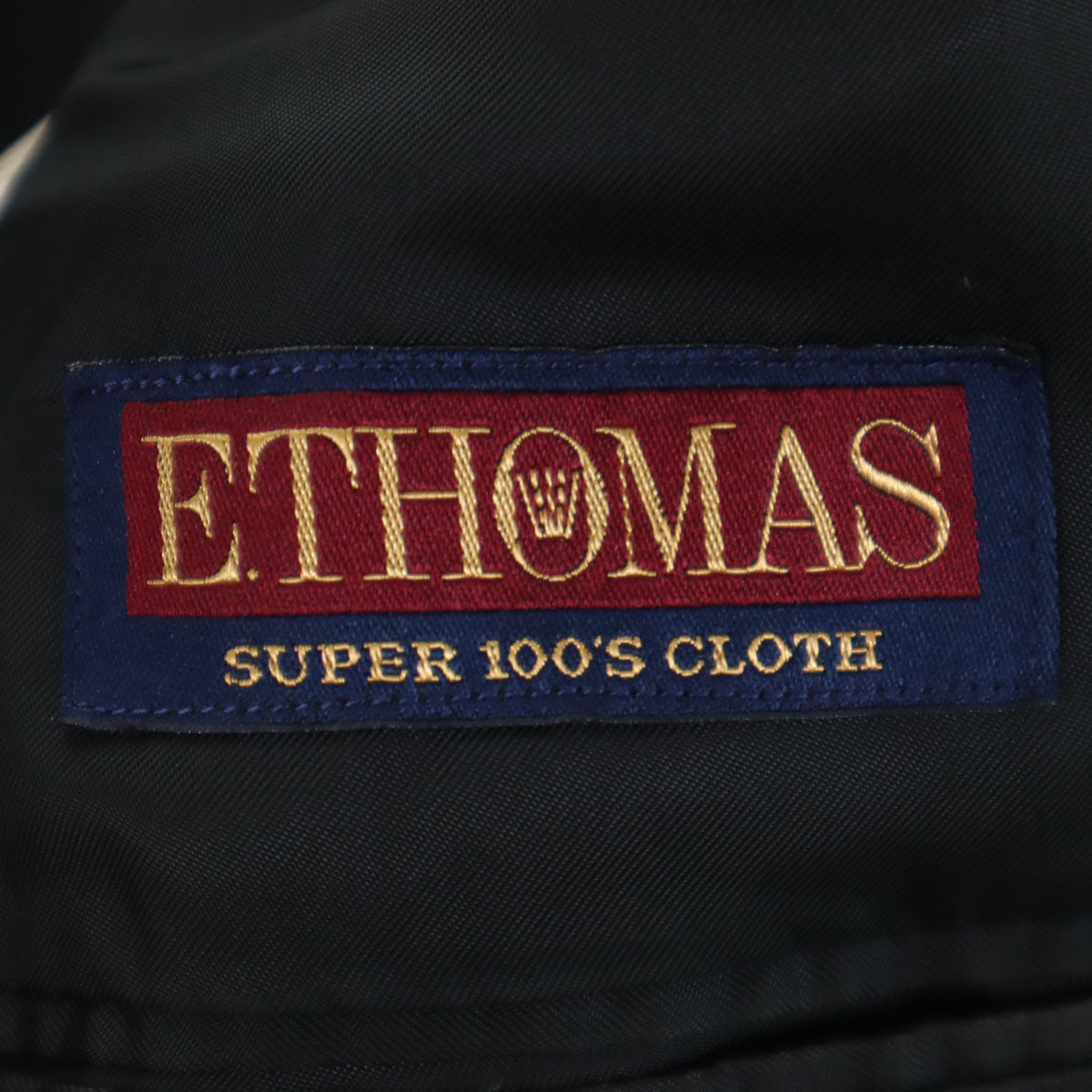 Paul Smith LONDON ポールスミスロンドン 日本製 ストライプ柄 イー・トーマス生地 Super100’s ダブル スーツ 上下 セットアップ L 濃紺 メンズ