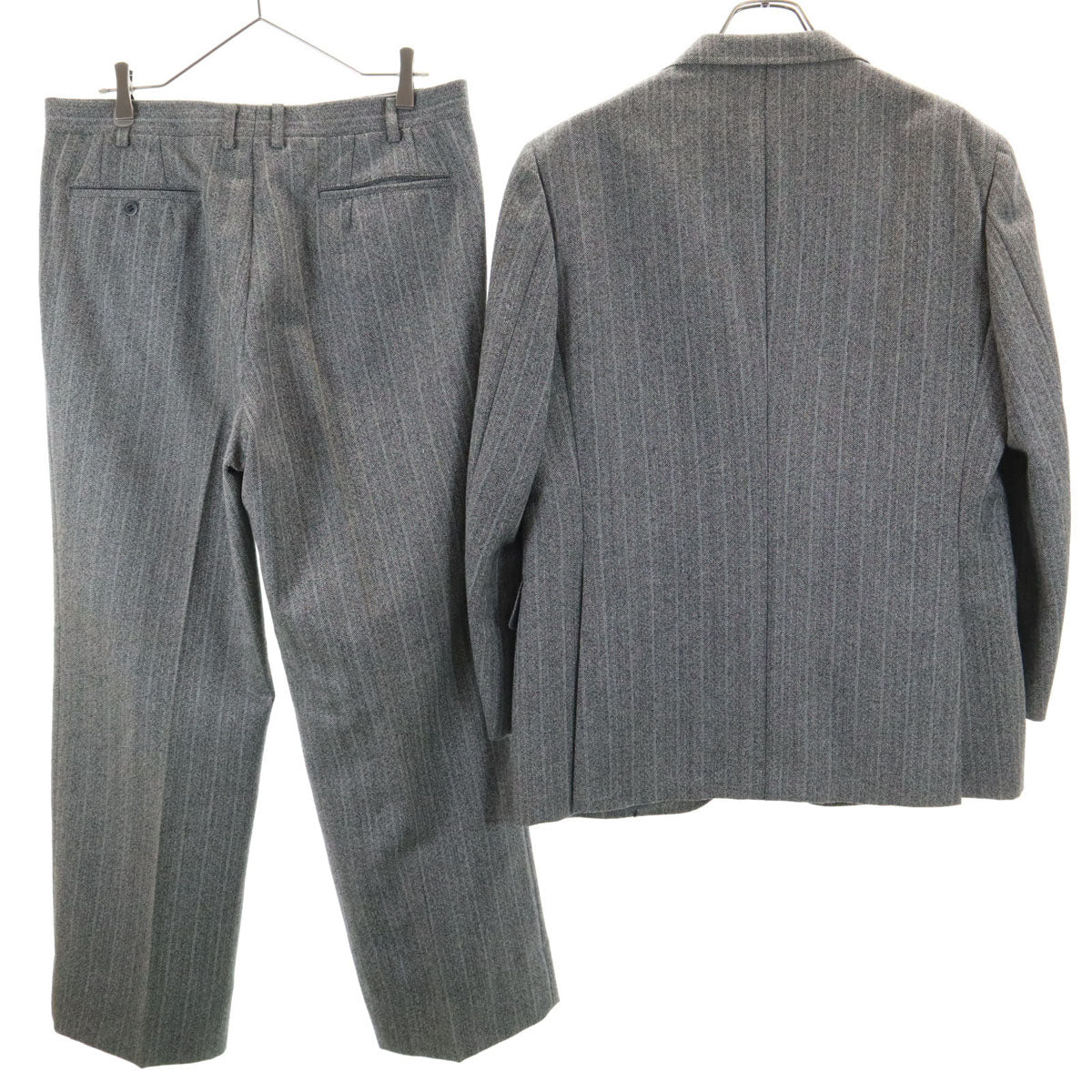 Burberrys バーバリーズ 90s オールド ヘリンボーン柄 スーツ 上下 セットアップ BE5 グレー メンズ