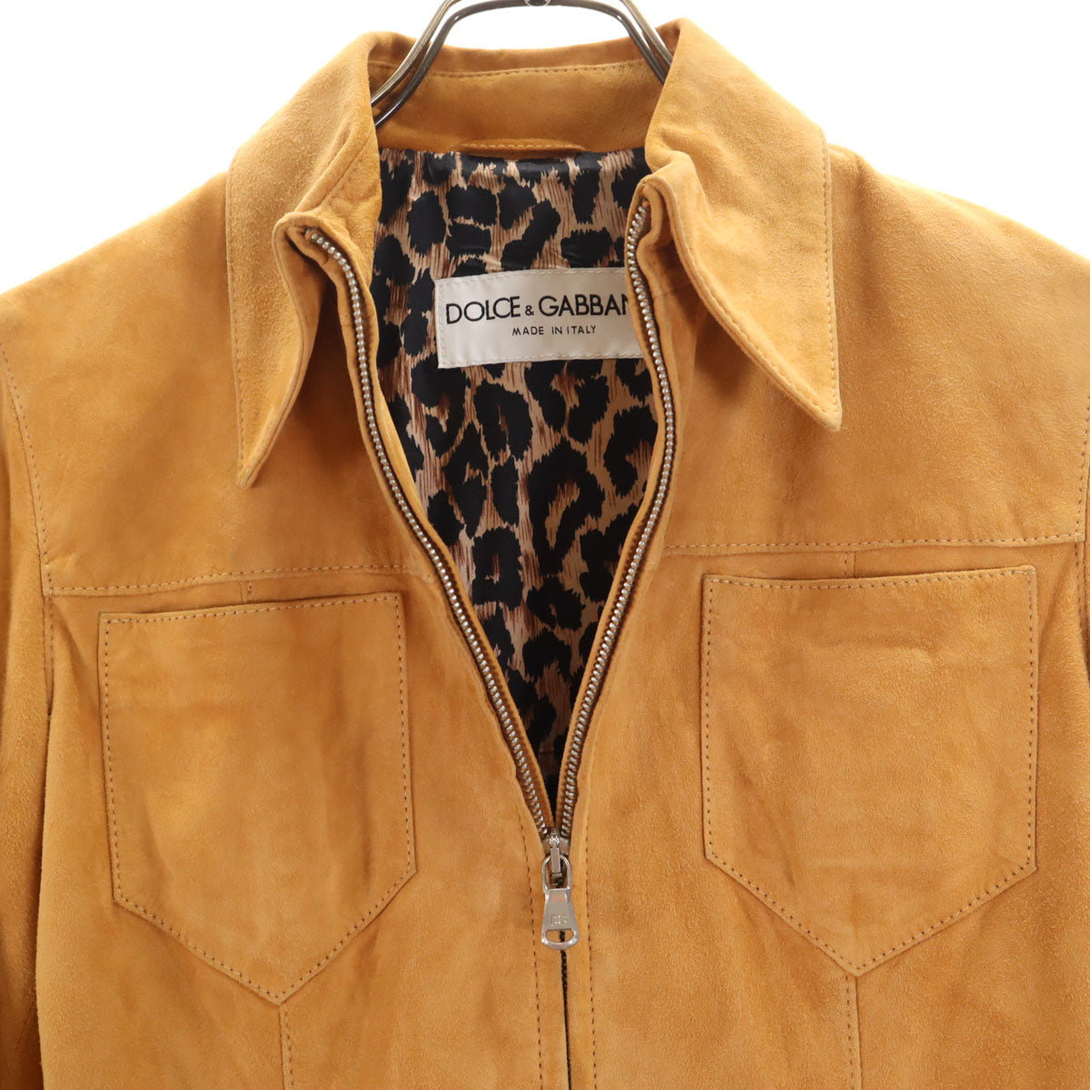 DOLCE&GABBANA ドルチェアンドガッバーナ イタリア製 スエードレザージャケット 上下 セットアップ 40 キャメル レディース