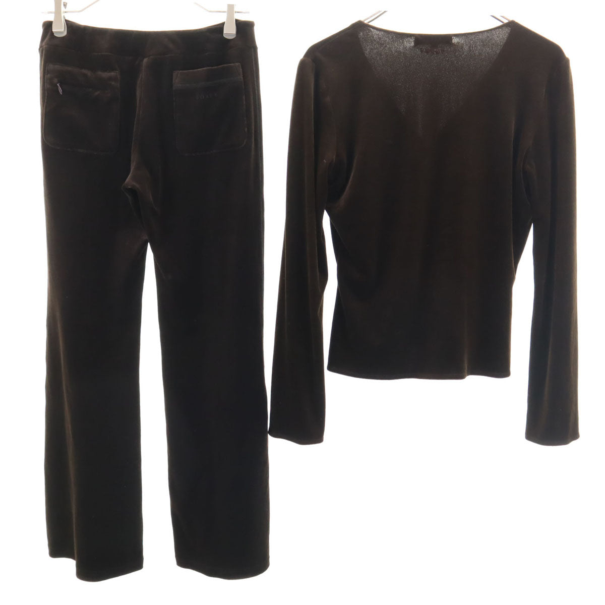 FOXEY NEW YORK フォクシーニューヨーク 日本製 ベロア ジャケット 上下 セットアップ 40/38 ブラウン メンズ