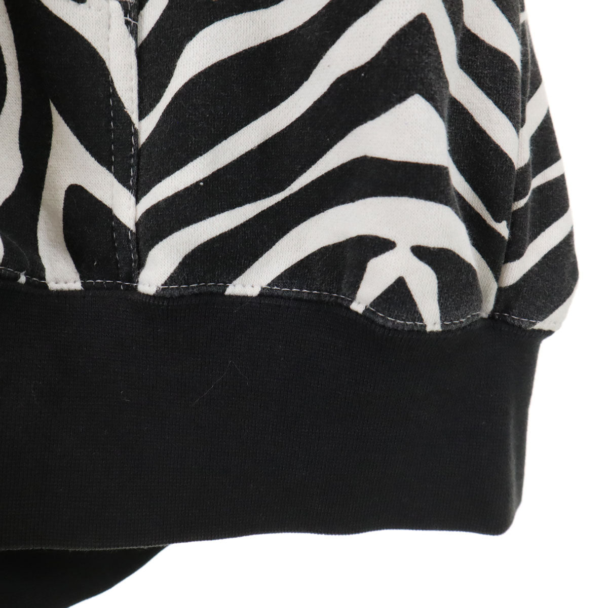 UNINC アンインク ゼブラ柄 長袖 スウェット ジップパーカー LG ブラック系 メンズ