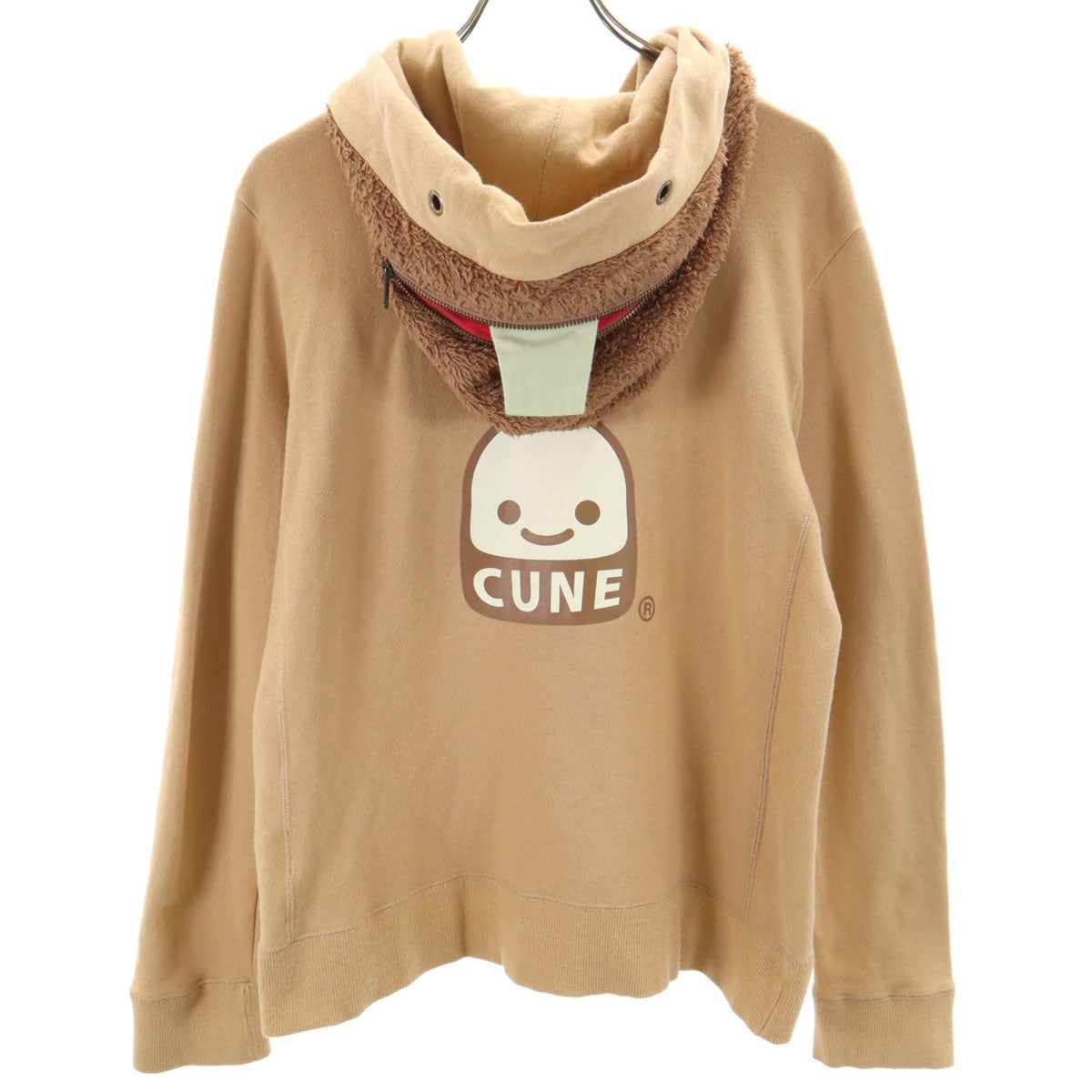 CUNE キューン 日本製 長袖 スウェット ジップパーカー 2 ベージュ メンズ