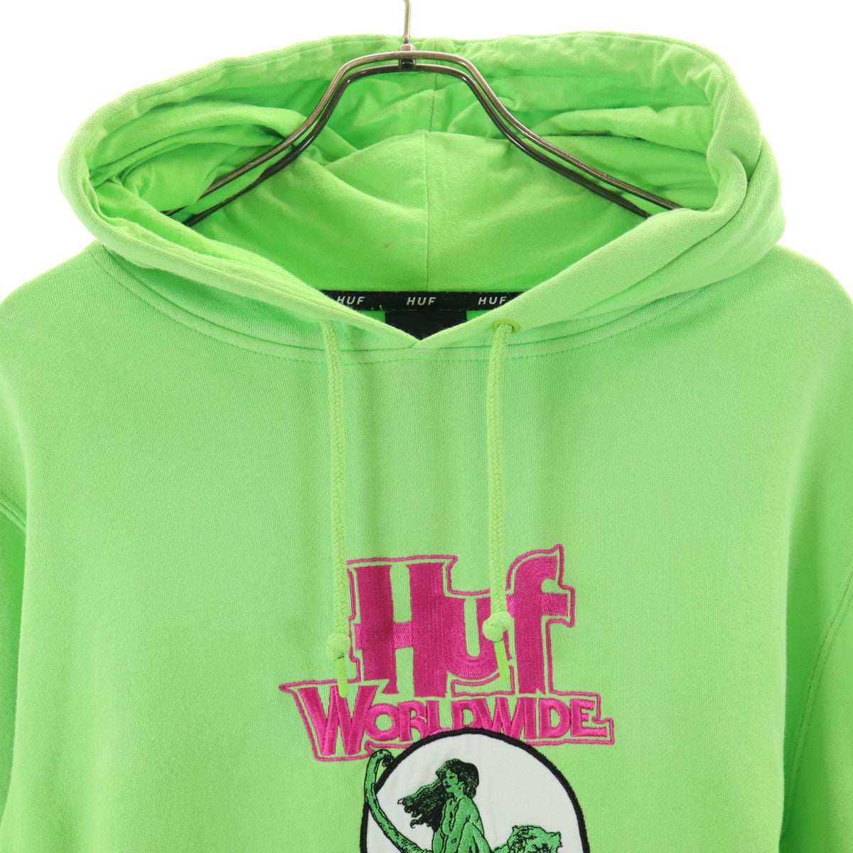 HUF ハフ 長袖 スウェットパーカー L グリーン プルオーバー メンズ