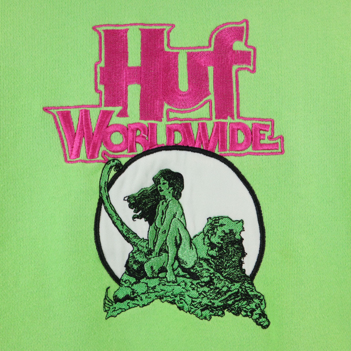 HUF ハフ 長袖 スウェットパーカー L グリーン プルオーバー メンズ