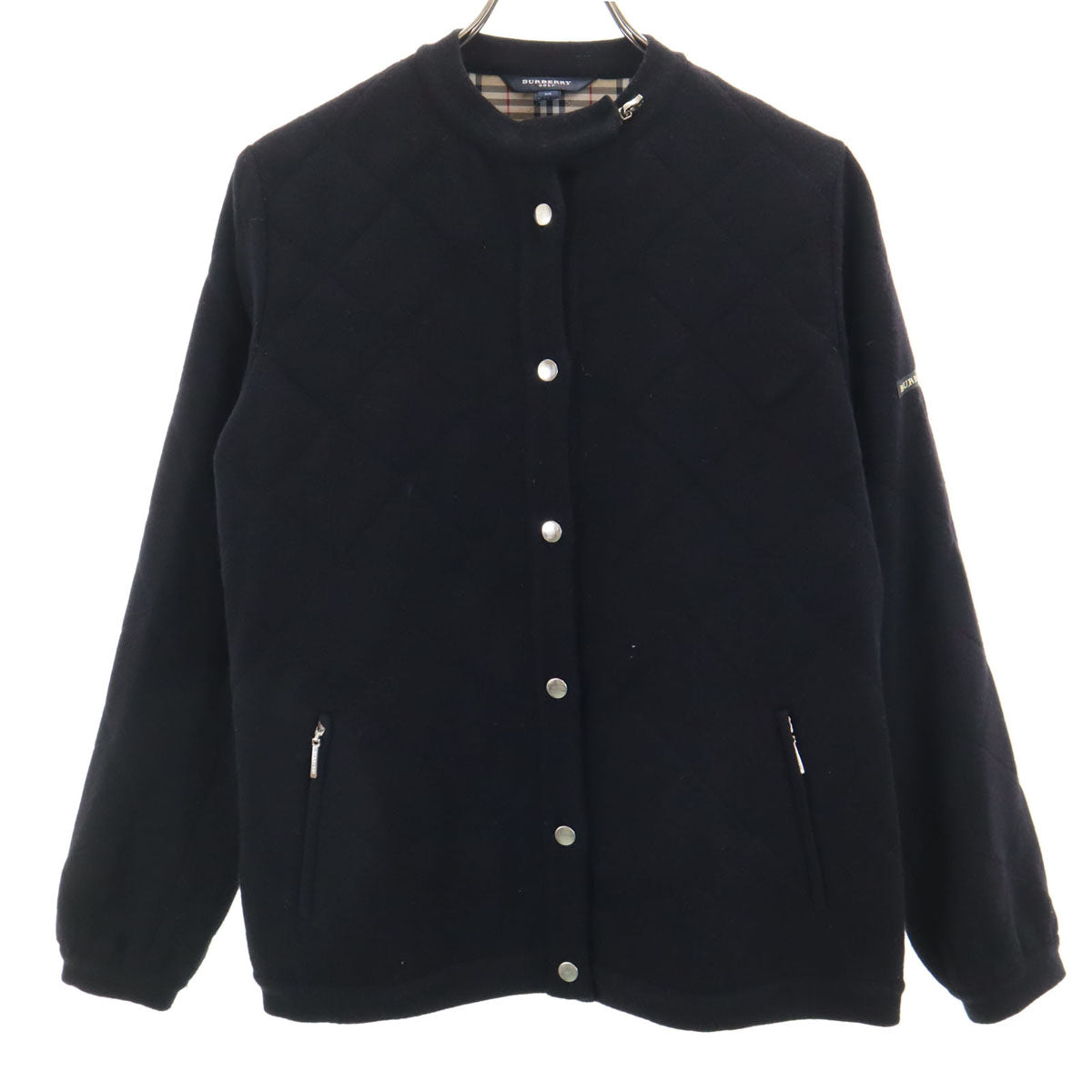 新品未使用　バーバリー　ノーカラージャケット 　黒　サイズ38　綿67％ バーバリー BURBERRY ノーカラージャケット 衣料品 アウター コットン