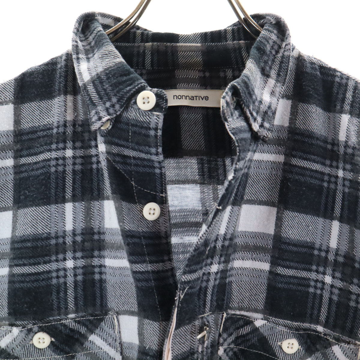 nonnative ノンネイティブ 日本製 チェック柄 長袖 ネルシャツ 0 ブラック系 メンズ
