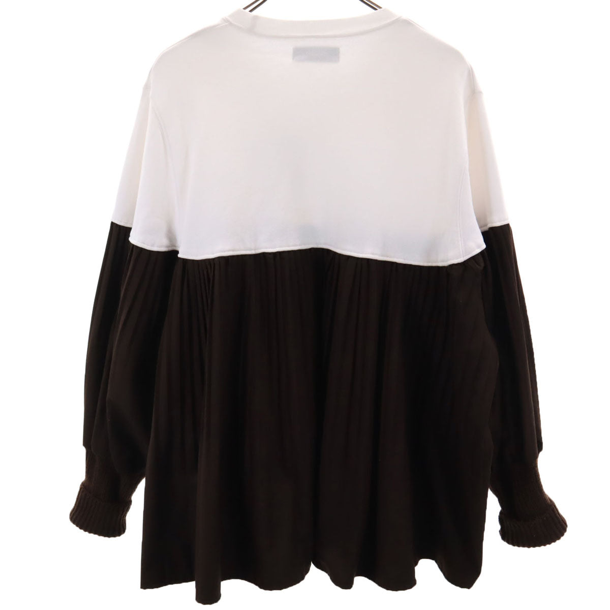 oldhoney オールドハニー 日本製 長袖 プリーツ切替 スウェット トレーナー ブラウン系 レディース