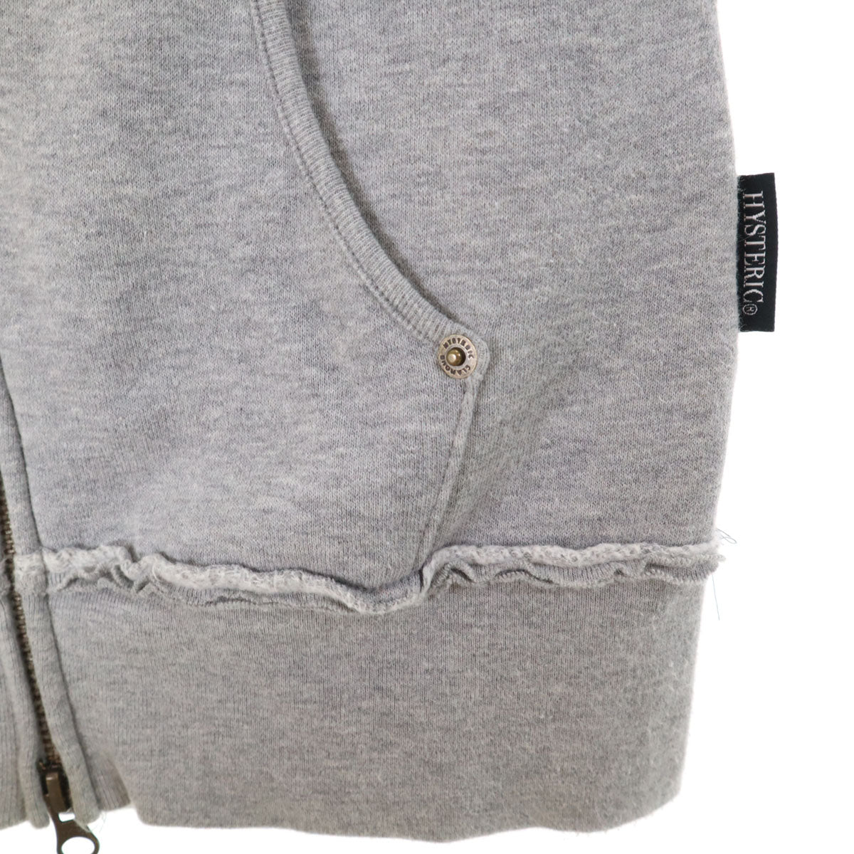 HYSTERIC GLAMOUR ヒステリックグラマー 日本製 長袖 ジップパーカー F グレー レディース
