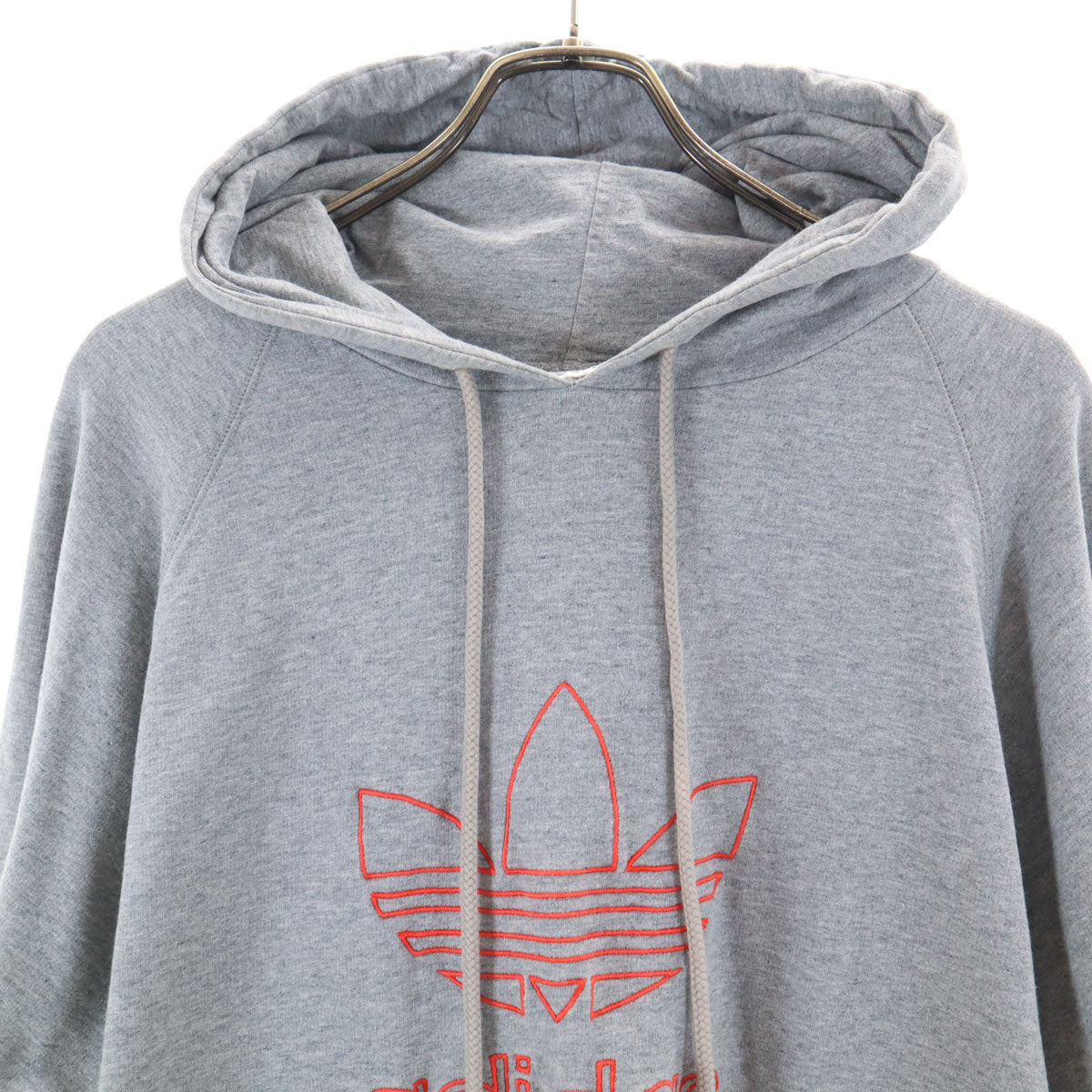 adidas アディダス 80s ヴィンテージ トレフォイルロゴ 長袖 スウェットパーカー M グレー メンズ