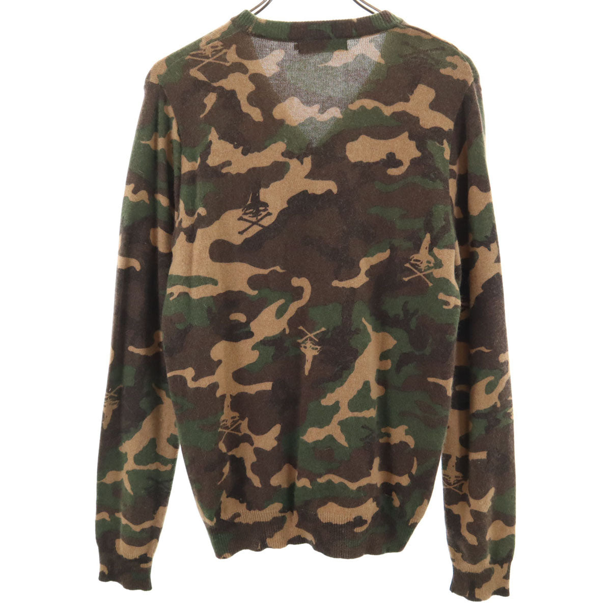 HYSTERIC GLAMOUR ヒステリックグラマー 日本製 迷彩柄 長袖 ニットカーディガン M カーキ メンズ