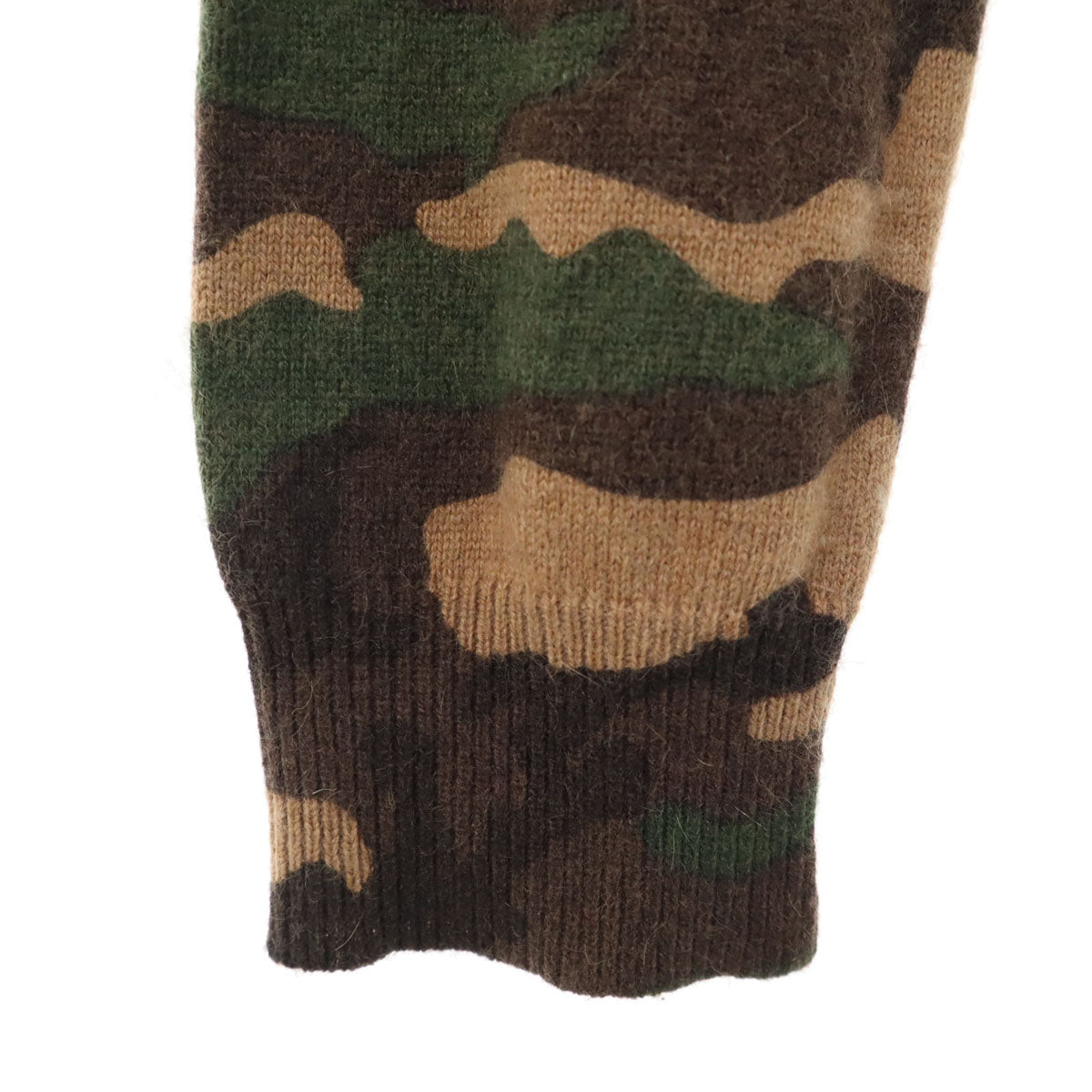 HYSTERIC GLAMOUR ヒステリックグラマー 日本製 迷彩柄 長袖 ニットカーディガン M カーキ メンズ