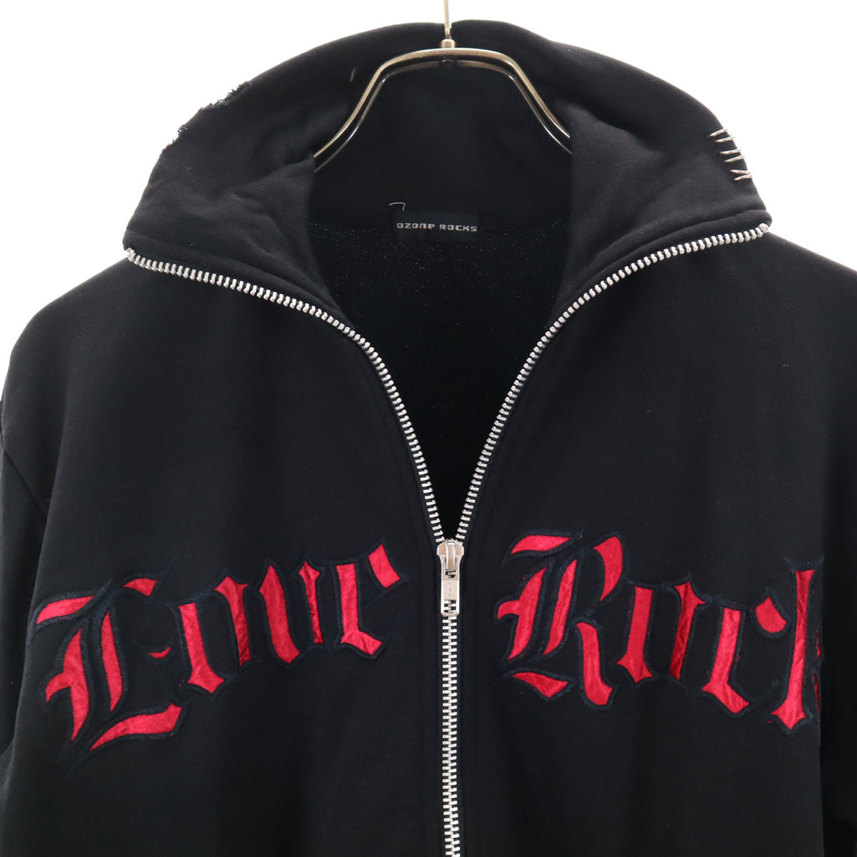 OZONE ROCKS オゾンロックス 日本製 長袖 ジップジャケット L ブラック レディース