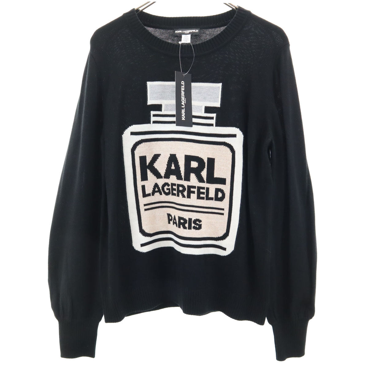 未使用 KARL LAGERFELD カールラガーフェルド 長袖 セーター M ブラック ニット レディース