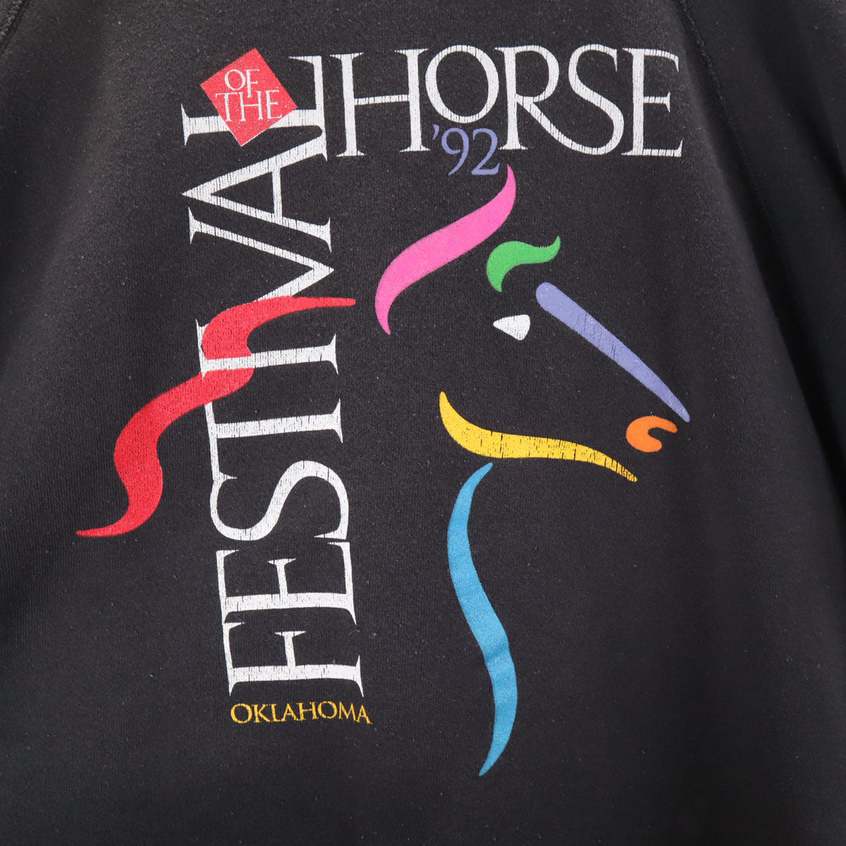 Hanes ヘインズ 90s オールド USA製 ホースプリント 長袖 スウェット トレーナー XXL ブラック系 メンズ