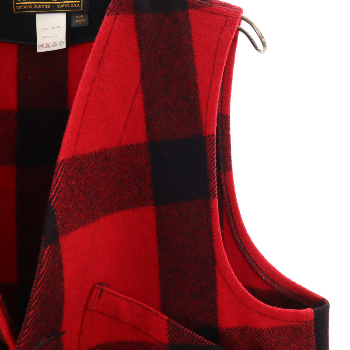 Eddie Bauer エディーバウアー 90s USA製 オールド バッファローチェック マッキーノ ベスト S レッド アウトドア ハンティング メンズ