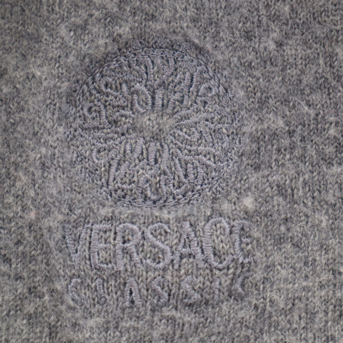 VERSACE CLASSIC V2 ヴェルサーチクラシックV2 長袖 Vネック セーター M グレー ニット レディース