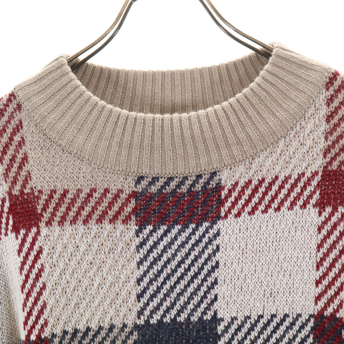 美品✨BLUE LABEL CRESTBRIDGE チェックニットセーター　長袖 BLUE LABEL CRESTBRIDGE（ブルーレーベルクレストブリッジ）の