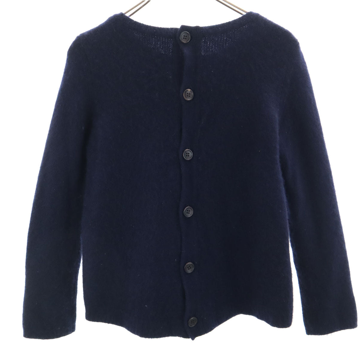 FOXEY フォクシー 日本製 カシミヤ100％ 長袖 バックボタン セーター 40 ネイビー ニット レディース