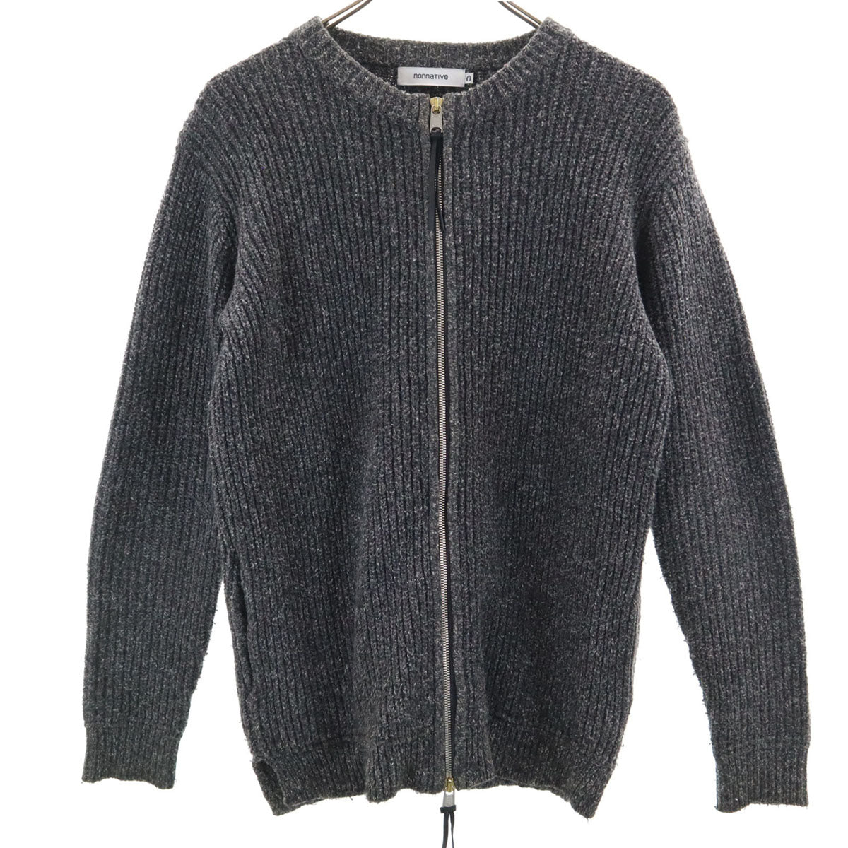 nonnative ノンネイティブ ニットジャケット 0 チャコールグレー エルボーパッチ付き メンズ