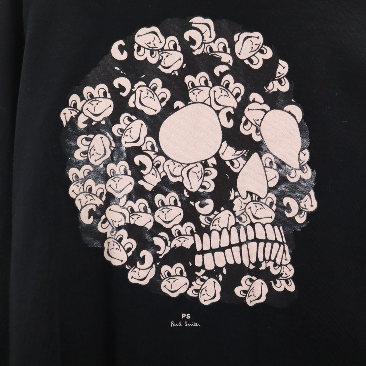 PS Paul Smith ピーエスポールスミス ブルガリア製 モンキースカル 長袖 スウェット トレーナー M ブラック メンズ