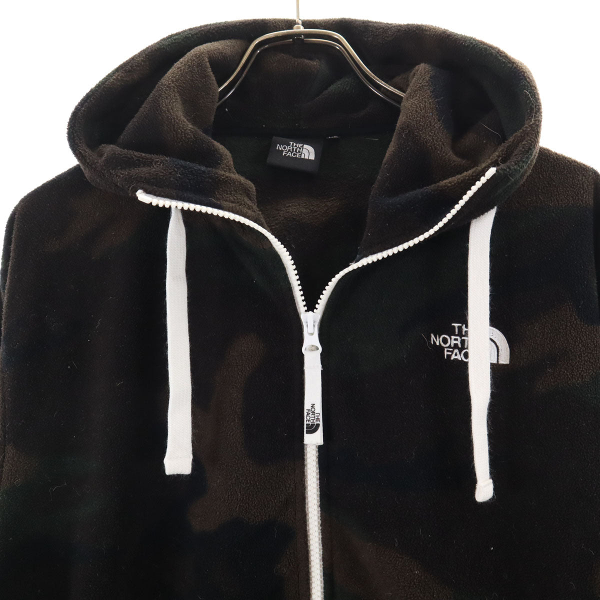 THE NORTH FACE ノースフェイス カモフラ柄 長袖 リアビュー フリース ジップパーカー XL ブラウン メンズ