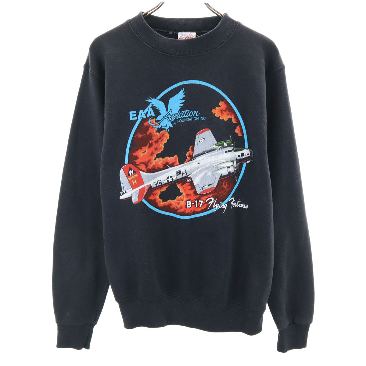 SANTEE SWEATS 90s USA製 オールド B17 長袖 スウェット トレーナー M ブラック 裏起毛 メンズ