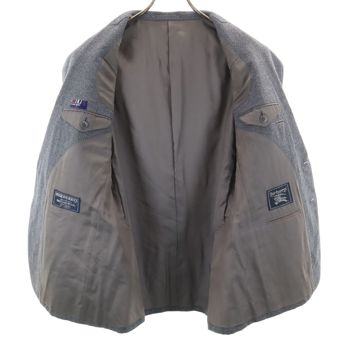 Burberrys バーバリーズ 90s ウール オールド チェック柄 テーラードジャケット AB5 グレー メンズ