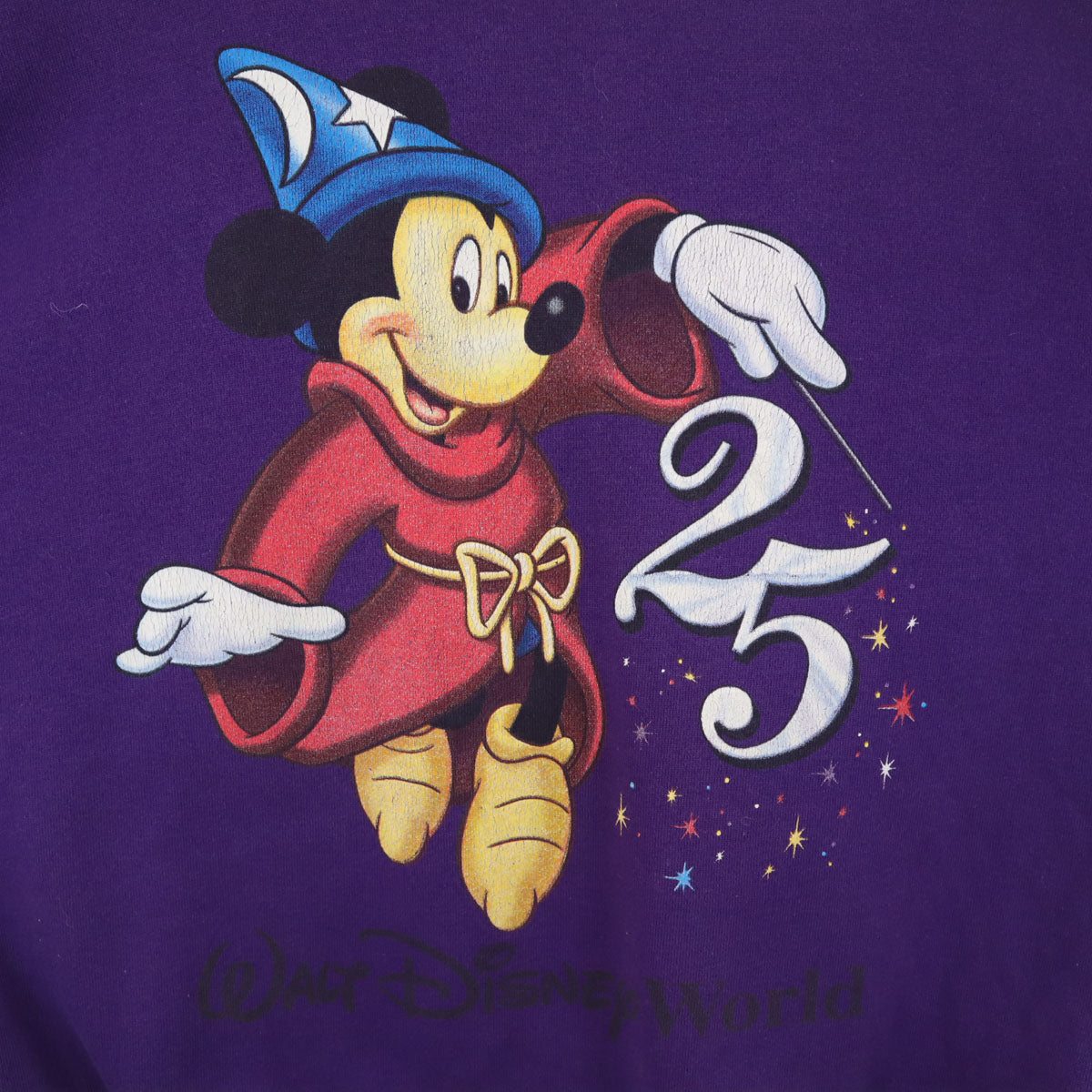 MICKEY.INC 90s USA製 オールド プリント 長袖 スウェット トレーナー L パープル系 ディズニー ミッキーマウス 裏起毛 メンズ