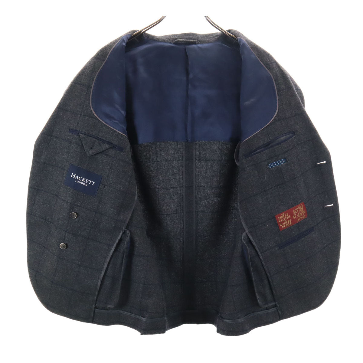 HACKETT ENGINEERED JEANS ハケット ウール チェック柄 テーラードジャケット 38R グレー系 メンズ