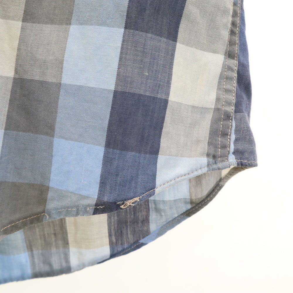 BELGRADE 60s ヴィンテージ チェック柄 長袖 ボタンダウンシャツ S ブルー系 メンズ