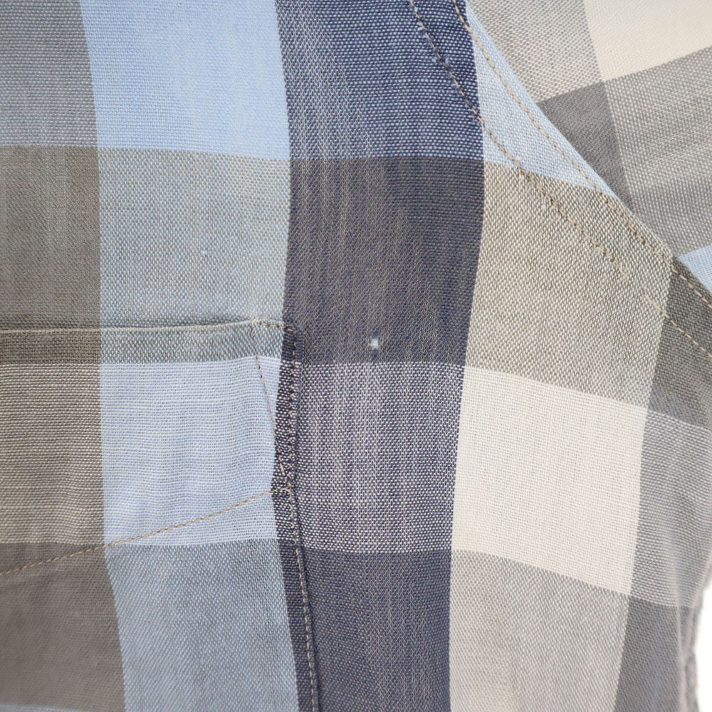 BELGRADE 60s ヴィンテージ チェック柄 長袖 ボタンダウンシャツ S ブルー系 メンズ