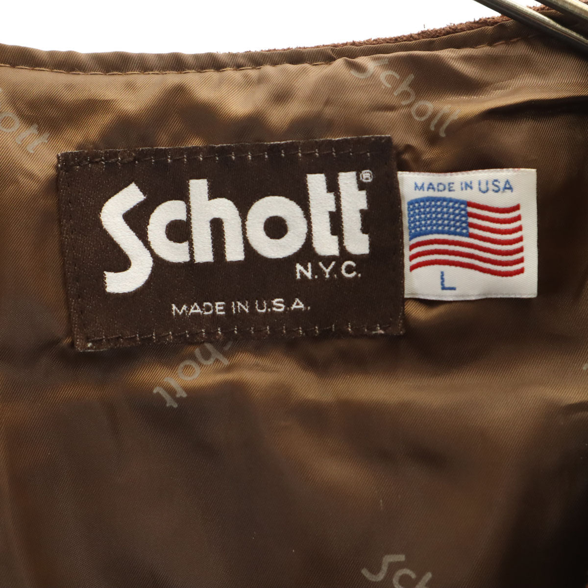 schott ショット 80s 90s USA製 324V オールド スエードレザー ベスト L ブラウン メンズ