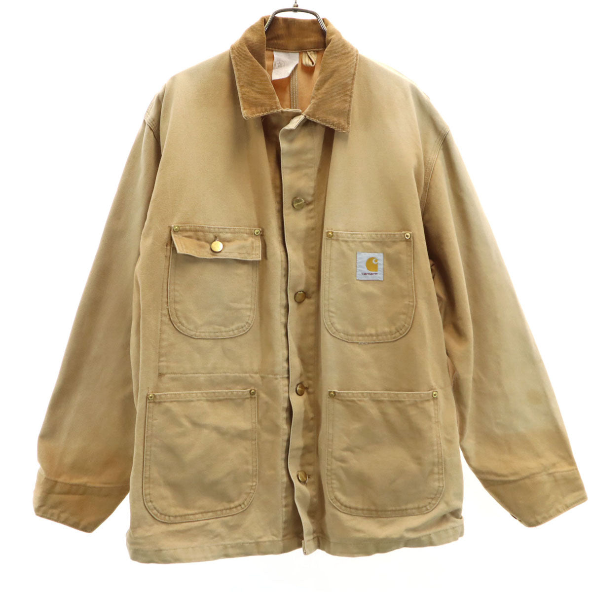 Carhartt カーハート 80s 90s USA製 オールド 裏地無し ミシガンチョア コート 40 ベージュ ダック メンズ
