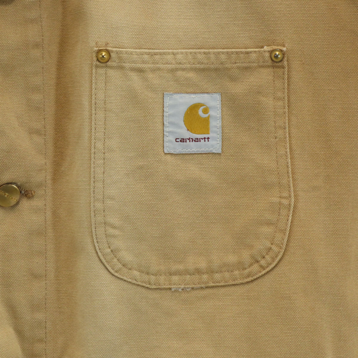 Carhartt カーハート 80s 90s USA製 オールド 裏地無し ミシガンチョア コート 40 ベージュ ダック メンズ